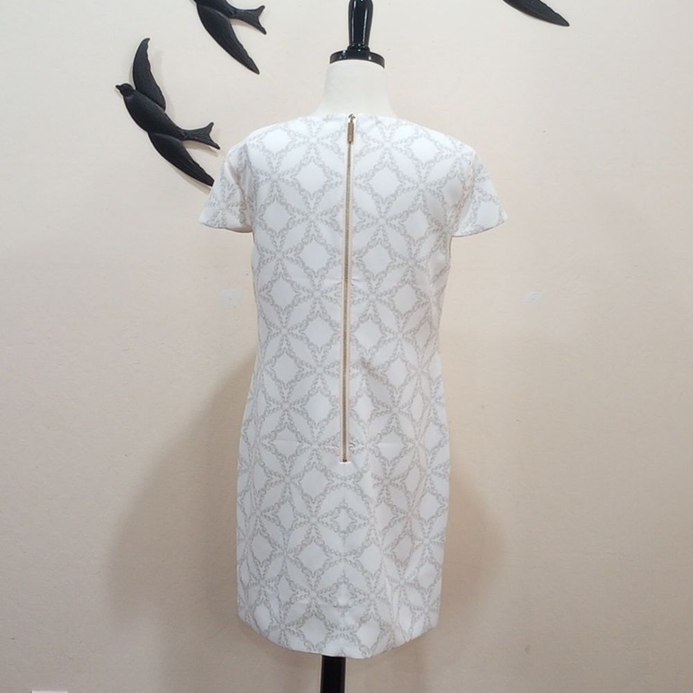 Ted Baker London Alila Cap Sleeve Sheath Dress Floral Pearl White Size 3 / 6 - 8 - Picture 10 of 14